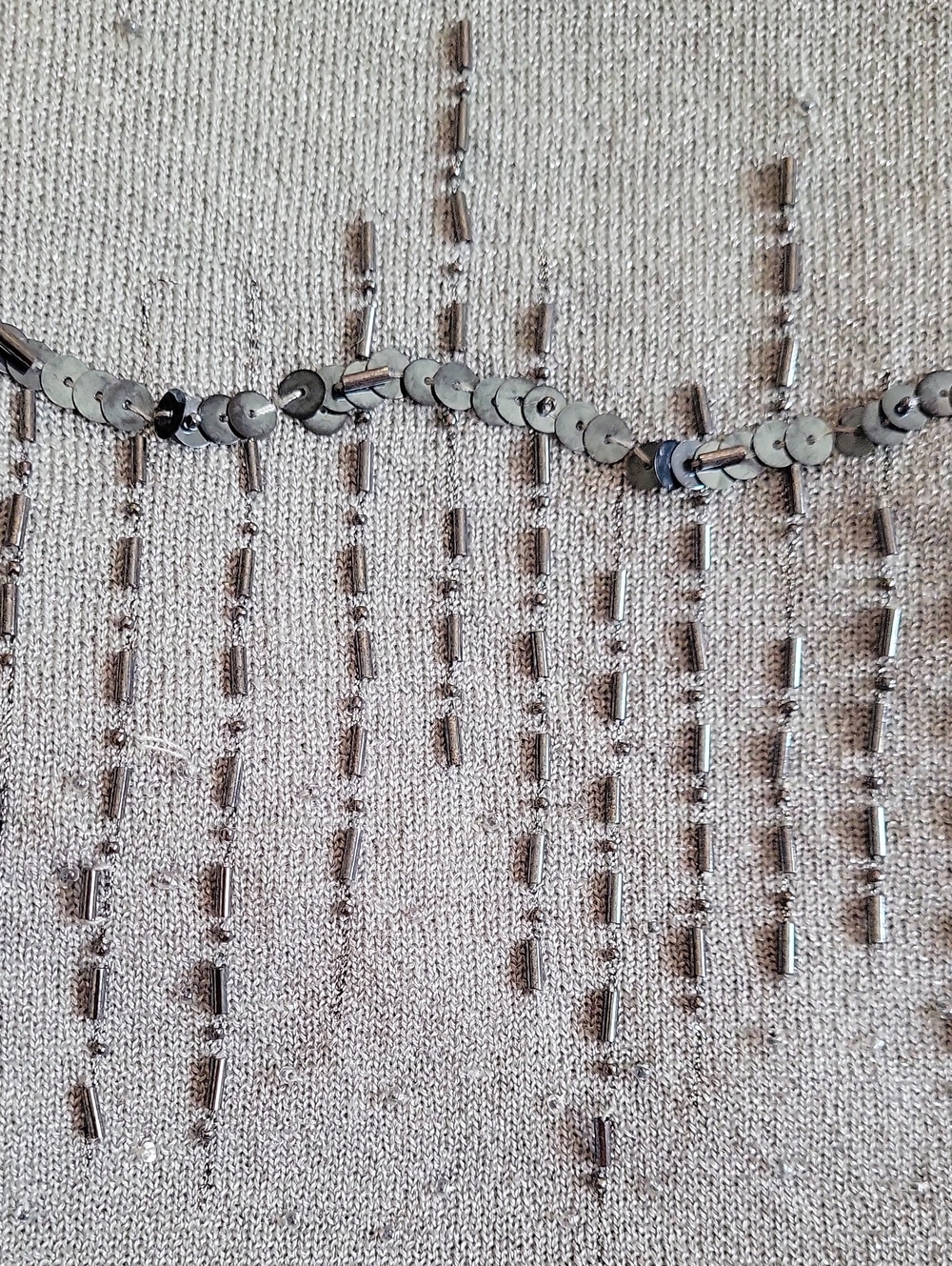 Liz Claiborne Gray Beaded Hem Long Sleeve Top 3X. - Picture 4 of 4